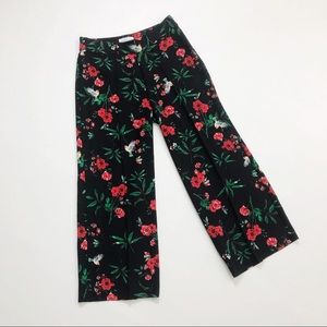 Floral Bird print Wide Leg Pants